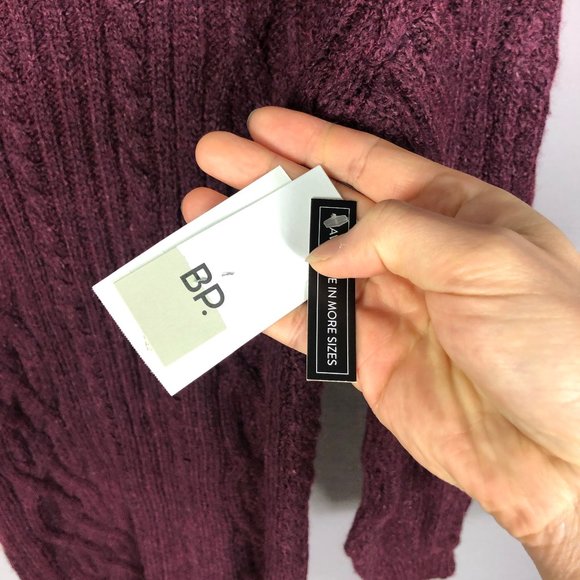 BP Burgundy Stem Red Crewneck Cable Knit Sweater Dress Size XS - Picture 5 of 8